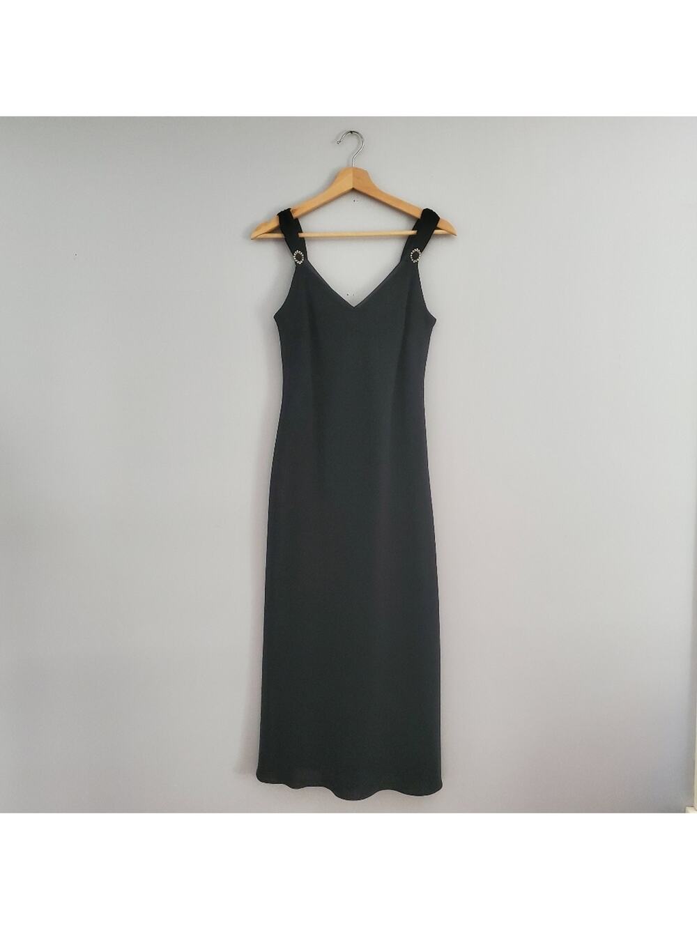 Evan Picone Black Long Sheath Dress Size 8